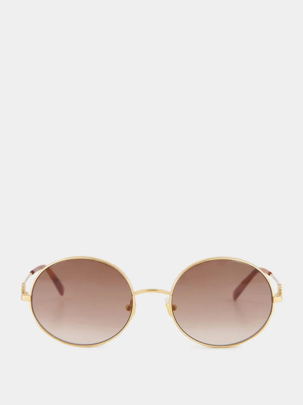 Gold and Brown V Logo Round Sunglasses sold by Fashion Clinic