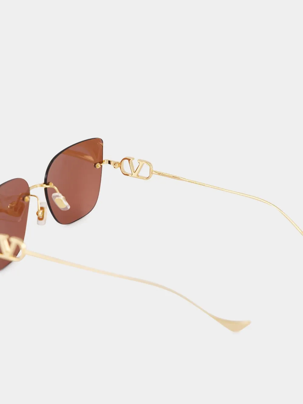 Gold and Brown Bejewelled Metal Sunglasses sold by Fashion Clinic product image thumbnail 4