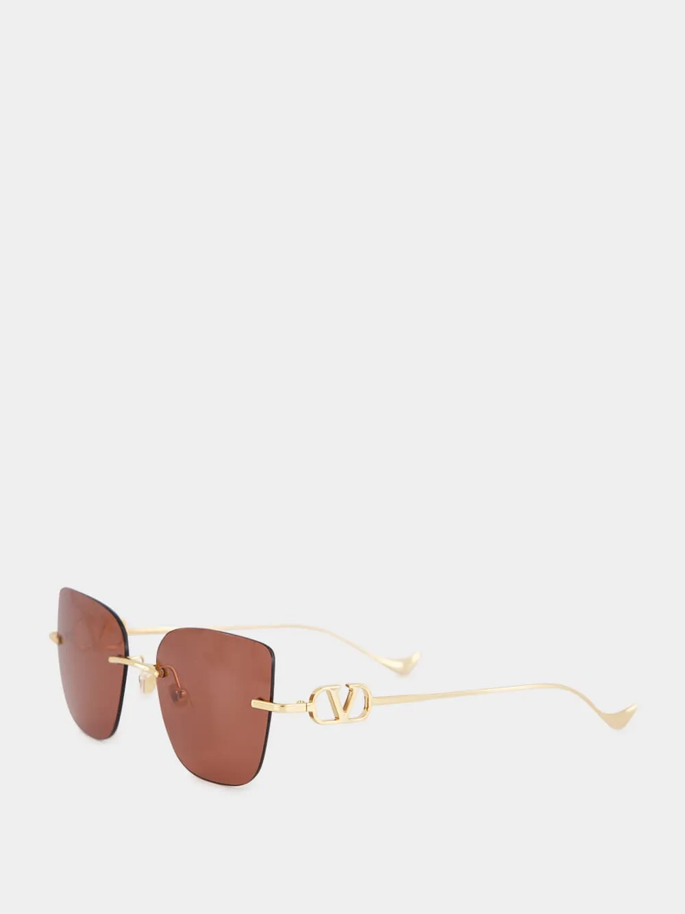 Gold and Brown Bejewelled Metal Sunglasses sold by Fashion Clinic product image thumbnail 3