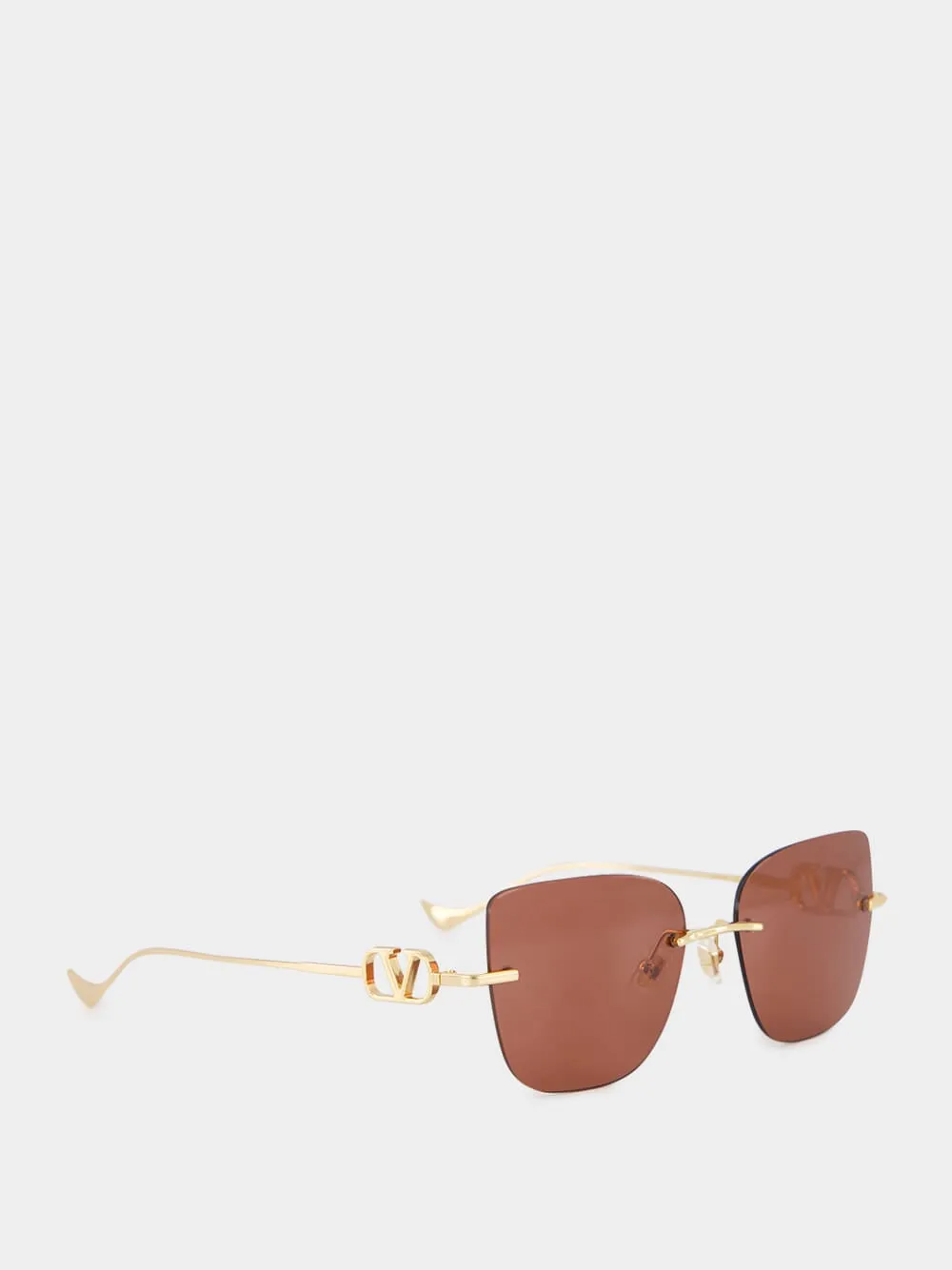 Gold and Brown Bejewelled Metal Sunglasses sold by Fashion Clinic product image thumbnail 2