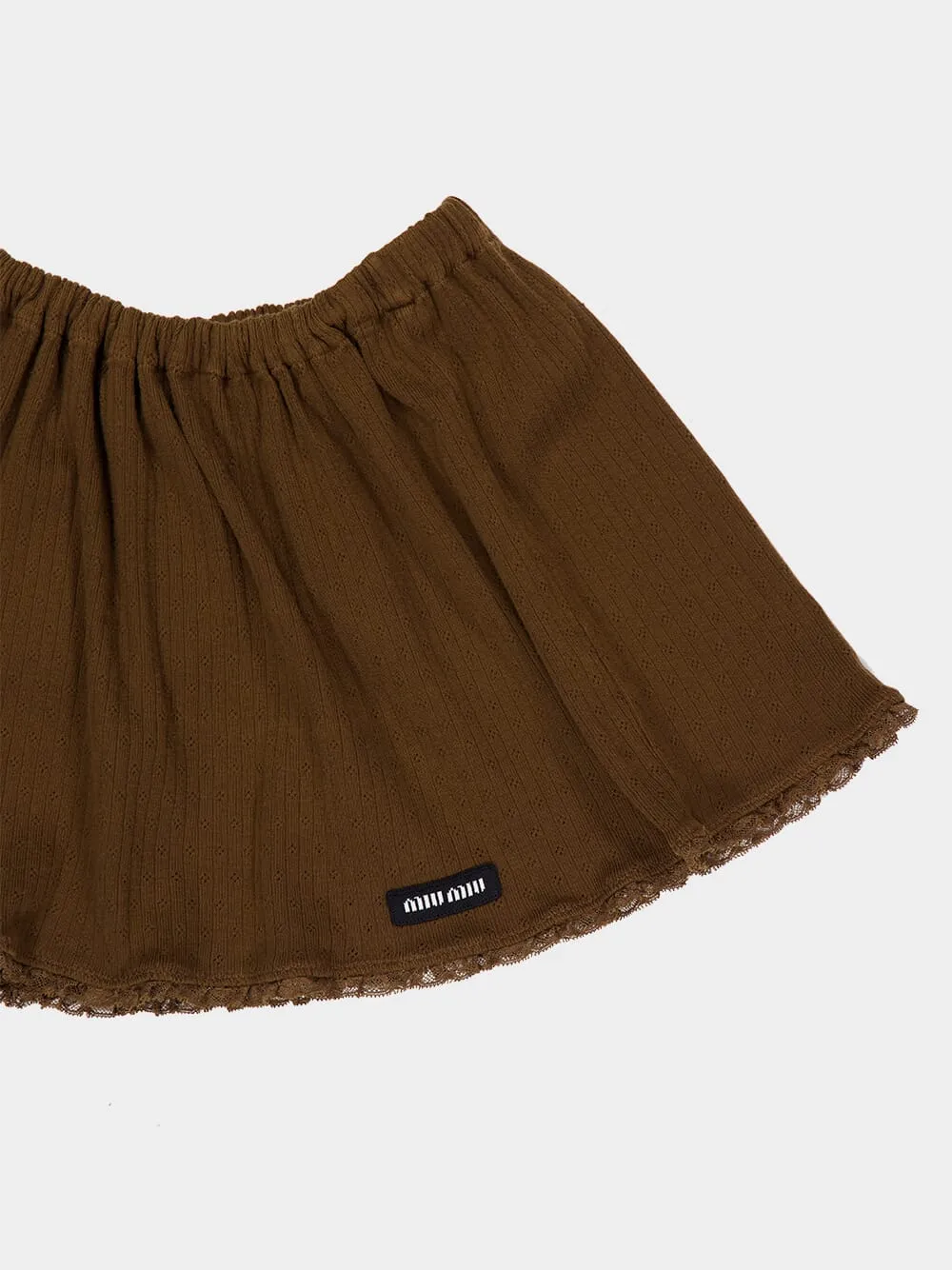 Cocoa Brown Garment-Dyed Cotton Miniskirt sold by Fashion Clinic product image thumbnail 5