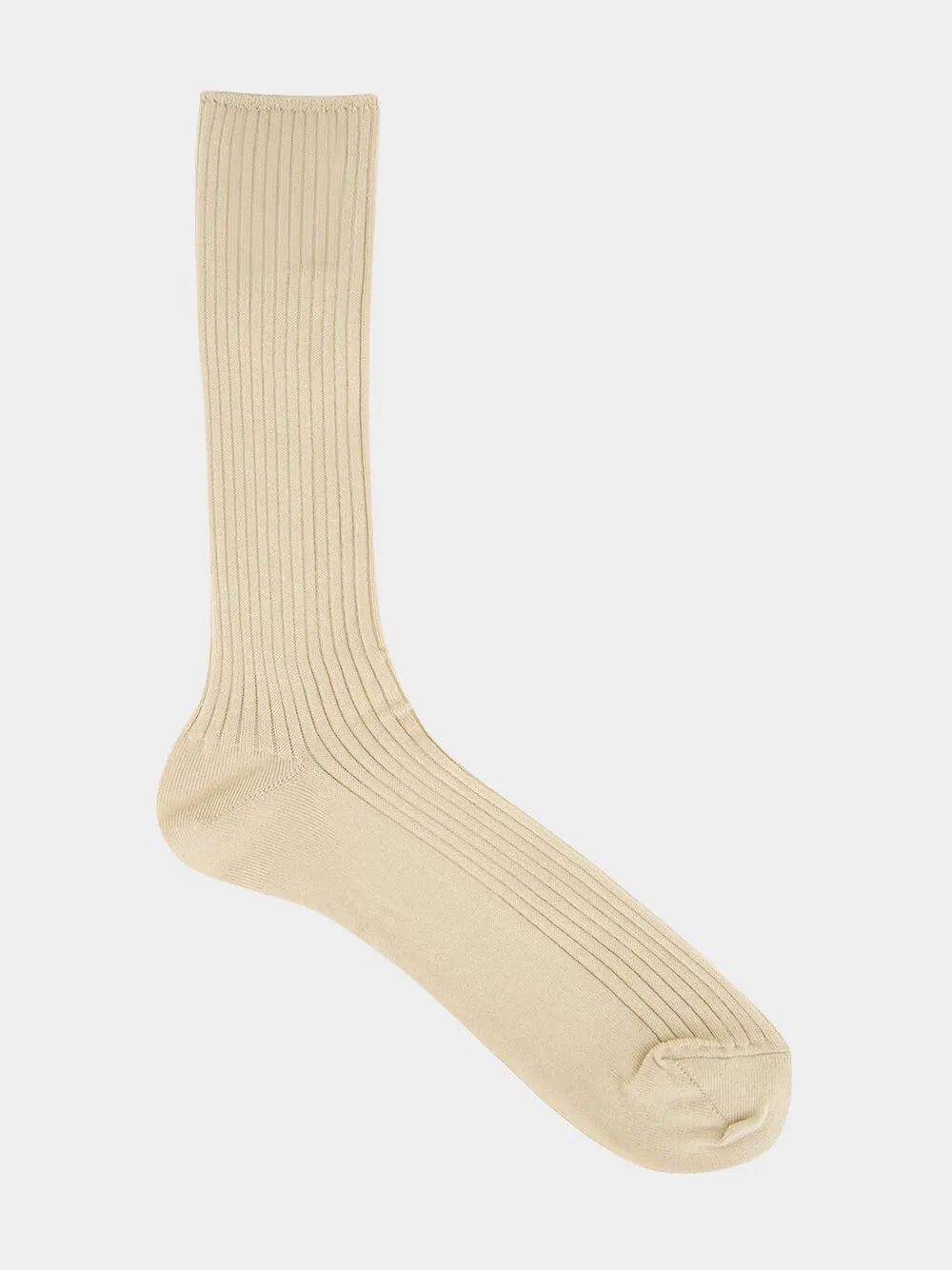 Beige Giza High Gauge Cotton Socks sold by Fashion Clinic product image thumbnail 2