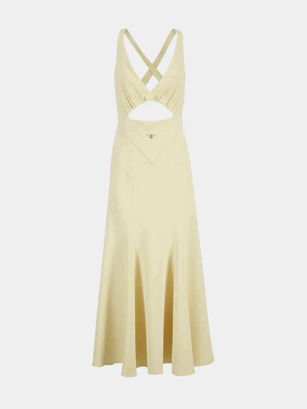 Ivory Cut-Out Midi Dress in Viscose Jersey sold by Fashion Clinic product image thumbnail 2