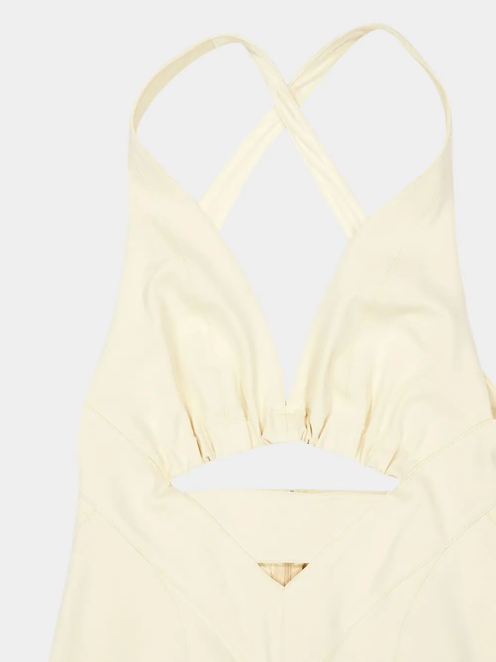 Ivory Cut-Out Midi Dress in Viscose Jersey sold by Fashion Clinic product image thumbnail 5