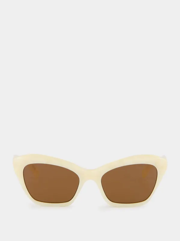 Ivory Dauphin Sunglasses in Recycled Acetate made by Valentino Garavani