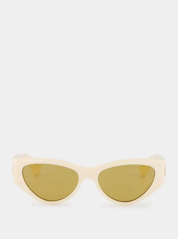 Ivory and Brown Vain Light Bio Inject Sunglasses made by Valentino Garavani