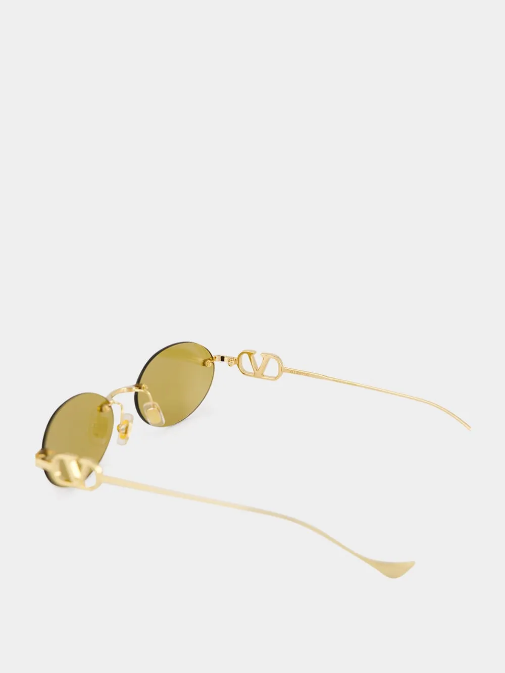 Gold and Brown Bejewelled Metal Sunglasses sold by Fashion Clinic product image thumbnail 4
