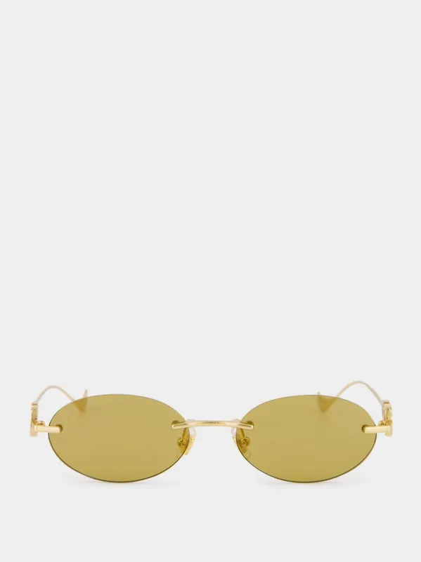 Gold and Brown Bejewelled Metal Sunglasses made by Valentino Garavani