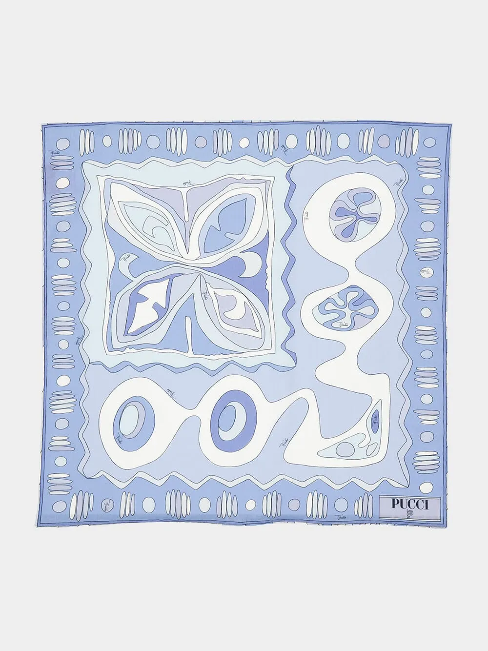 Pale Blue Angoli Print Cotton Scarf sold by Fashion Clinic
