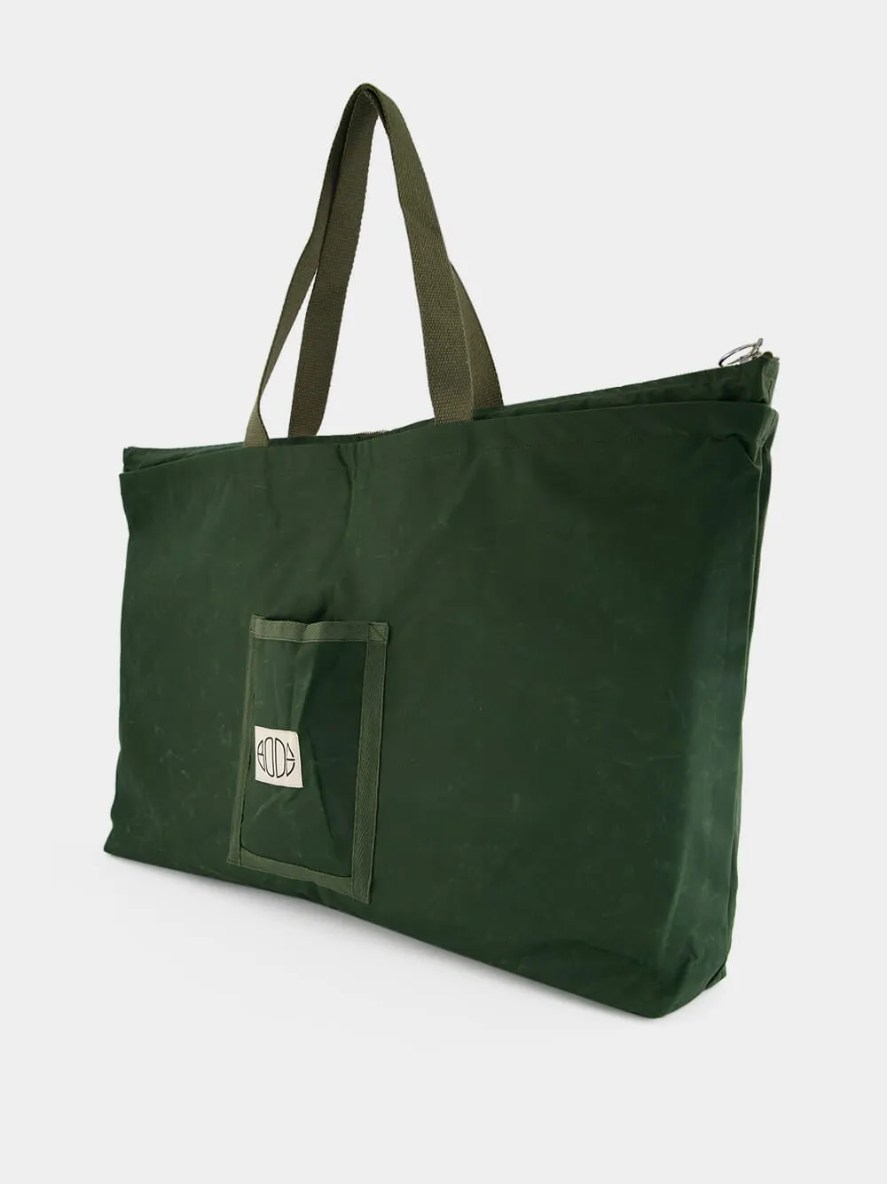 Green Waxed Cotton Zip Tote sold by Fashion Clinic product image thumbnail 5