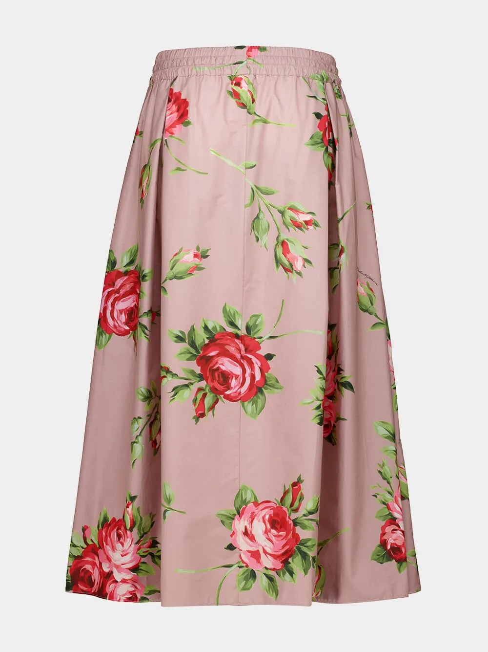 Rose Bouquet Print Pleated Midi Skirt sold by Fashion Clinic product image thumbnail 4