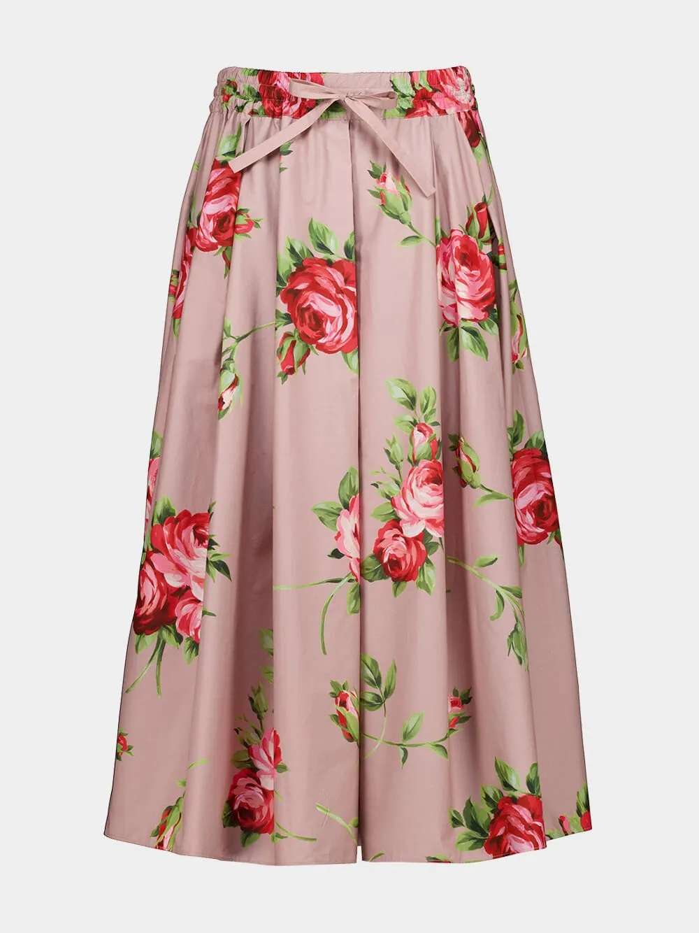 Rose Bouquet Print Pleated Midi Skirt sold by Fashion Clinic product image thumbnail 2