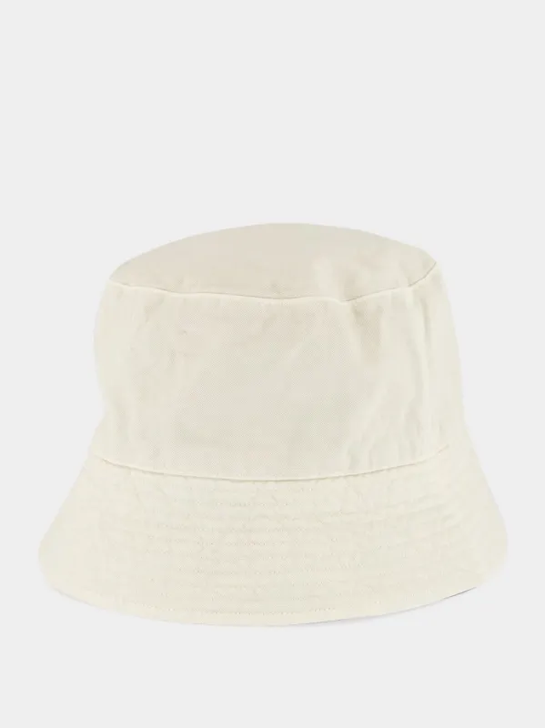 Ivory Garment-Dyed Finx Chino Bucket Hat made by Auralee