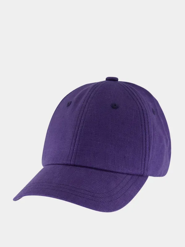 Midnight Blue Fernando Linen Cap made by Fashion Clinic
