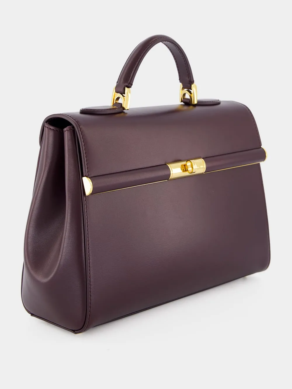 Burgundy Marlene Handbag in Palmellato Calfskin sold by Fashion Clinic product image thumbnail 5