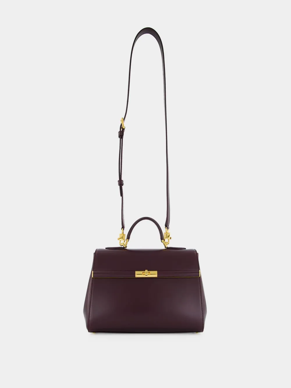 Burgundy Marlene Handbag in Palmellato Calfskin sold by Fashion Clinic product image thumbnail 3