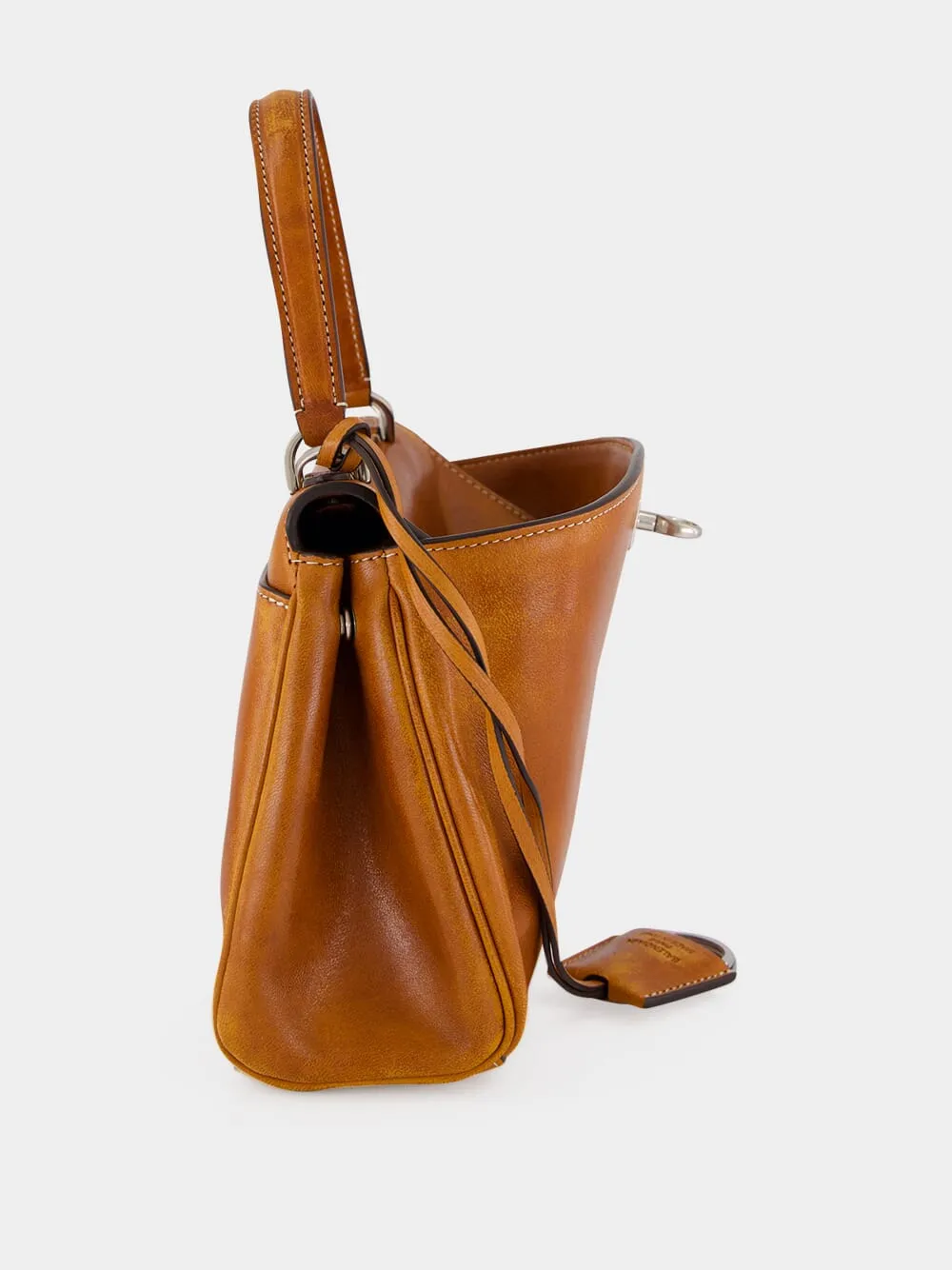 Tan Cowboy Rodeo Mini Leather Handbag sold by Fashion Clinic product image thumbnail 5