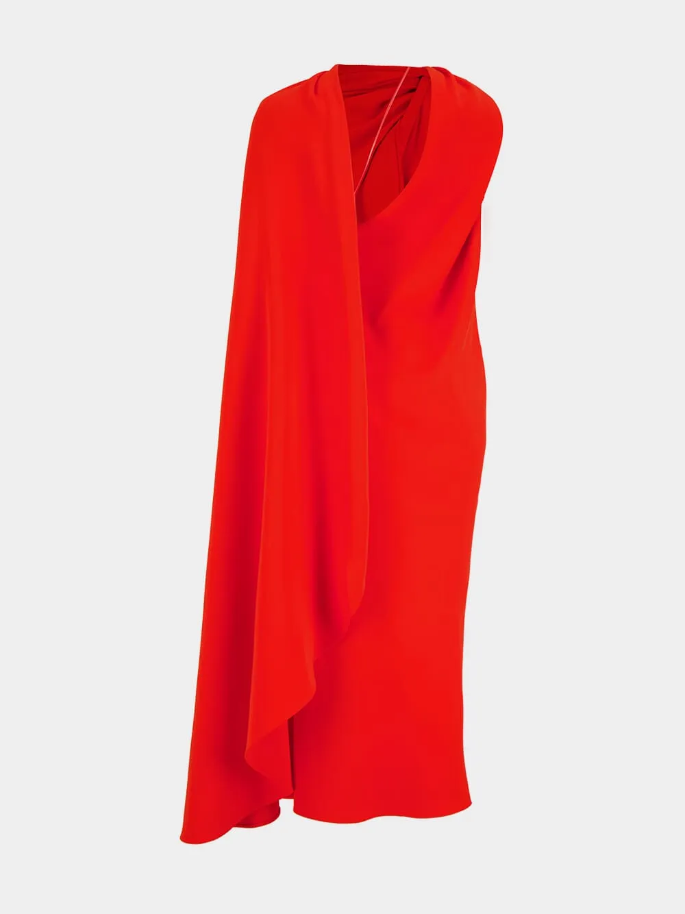 Sunset Red Draped Maxi Dress sold by Fashion Clinic product image thumbnail 4