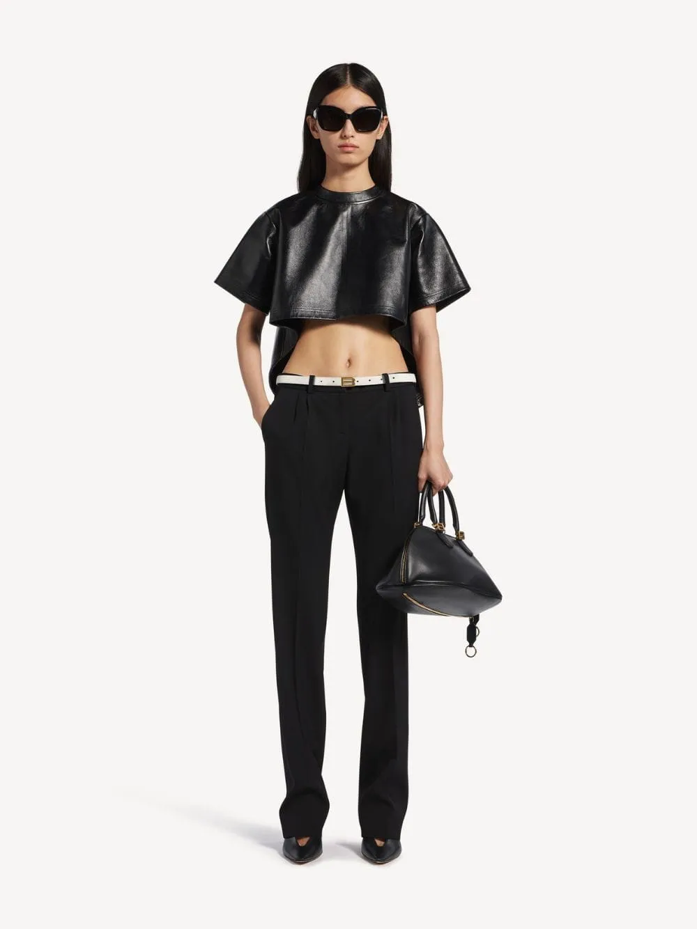 Black Slim Tailored Wool Pants sold by Fashion Clinic