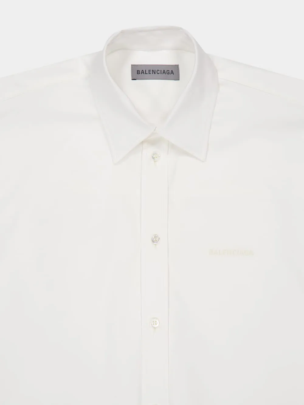 White Cotton-Silk Train Shirt sold by Fashion Clinic product image thumbnail 5