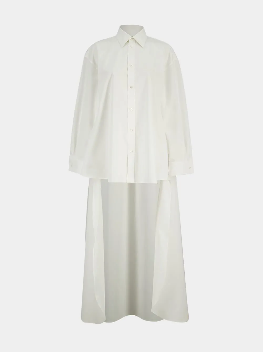 White Cotton-Silk Train Shirt sold by Fashion Clinic