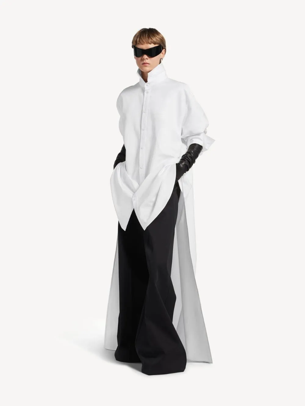 White Cotton-Silk Train Shirt sold by Fashion Clinic product image thumbnail 2