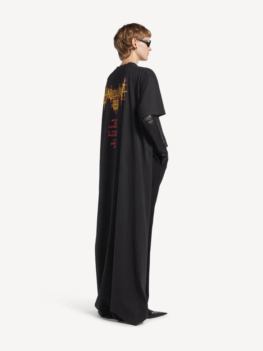 Black Sacré Cœur Train T-Shirt Dress sold by Fashion Clinic product image thumbnail 3