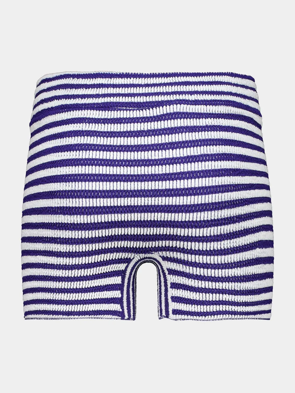 Navy and White Crinkle Dom Mini Shorts sold by Fashion Clinic product image thumbnail 3
