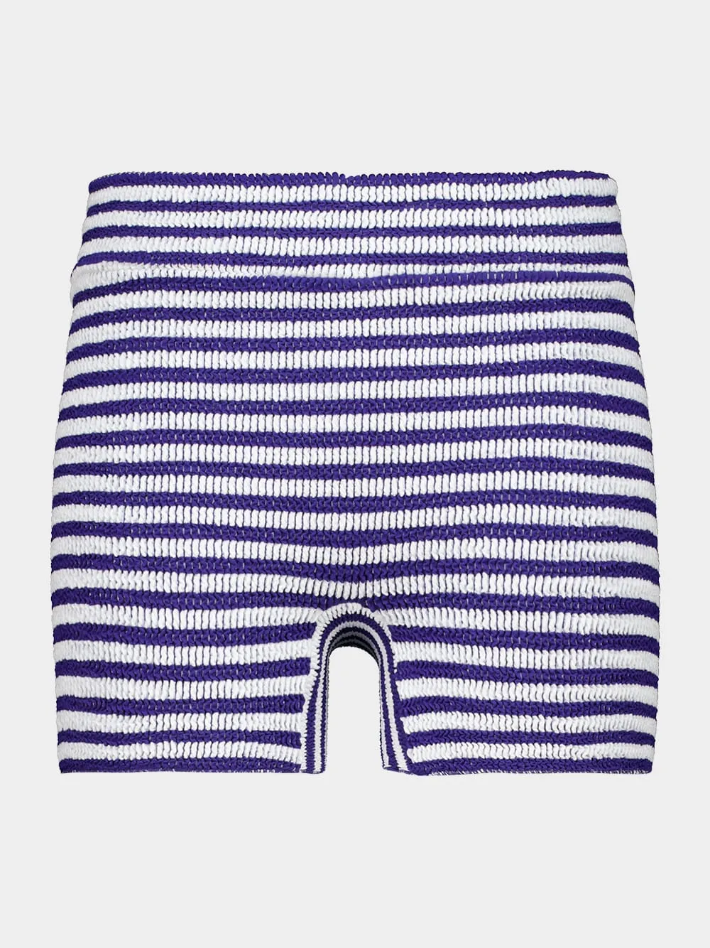 Navy and White Crinkle Dom Mini Shorts sold by Fashion Clinic
