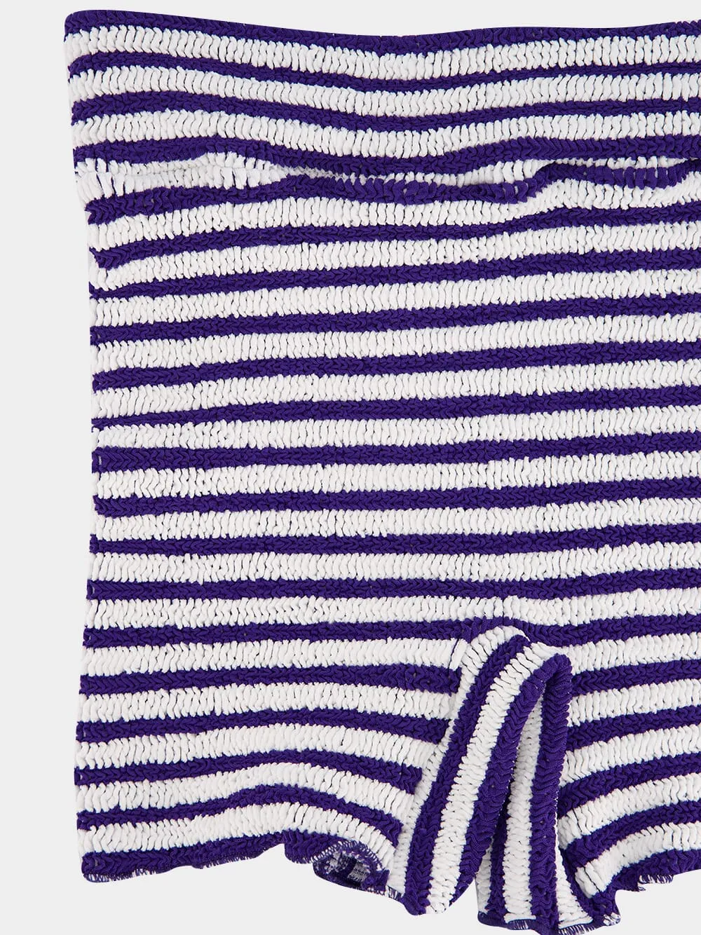 Navy and White Crinkle Dom Mini Shorts sold by Fashion Clinic product image thumbnail 4