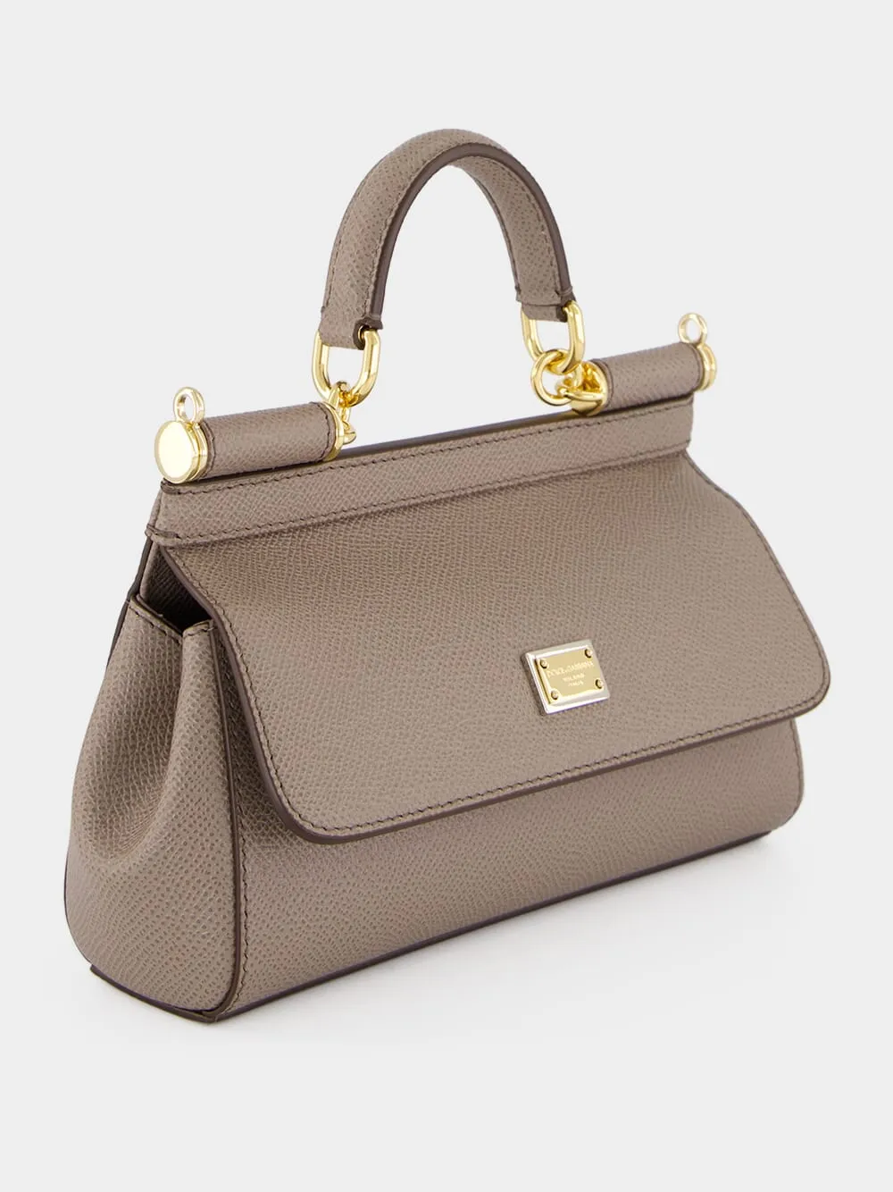 Light Mud Sicily Mini Leather Handbag sold by Fashion Clinic product image thumbnail 3