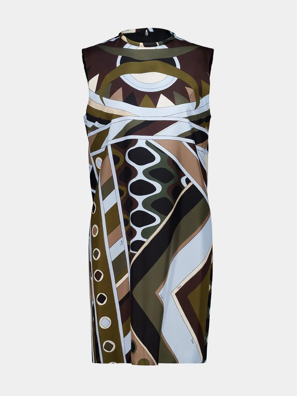 Khaki and Blue Vivara Silk Mini Dress sold by Fashion Clinic product image thumbnail 2