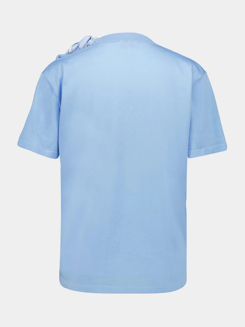 Pale Blue Silk Detail T-Shirt sold by Fashion Clinic product image thumbnail 2
