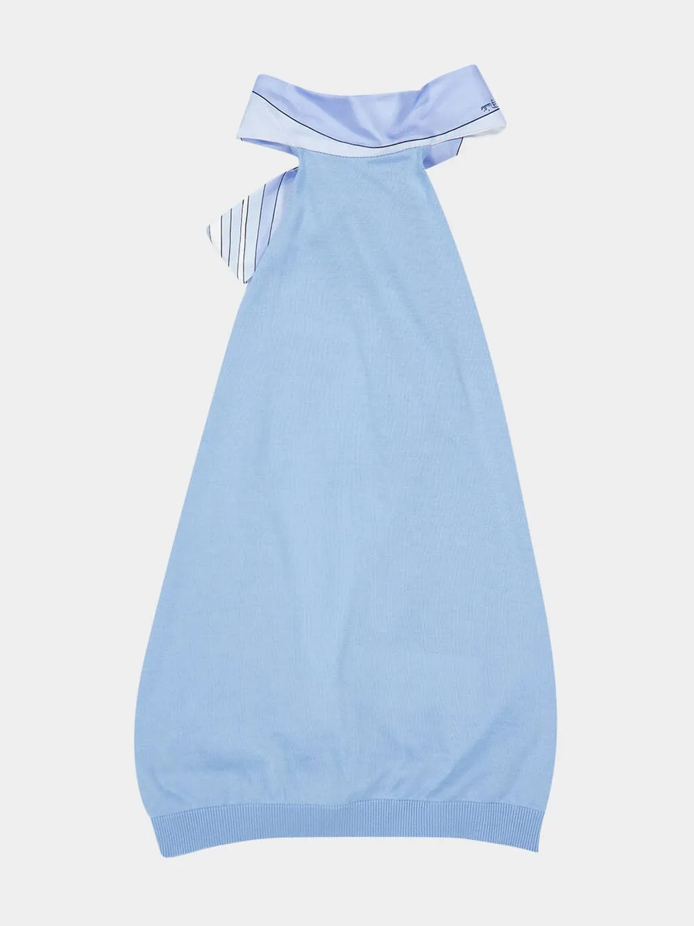 Pale Blue Knit Top with Silk Detail sold by Fashion Clinic product image thumbnail 5