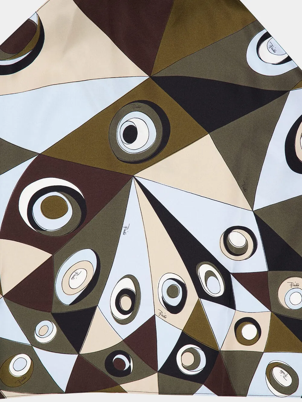 Khaki and Blue Occhi Print Halter Top sold by Fashion Clinic product image thumbnail 3