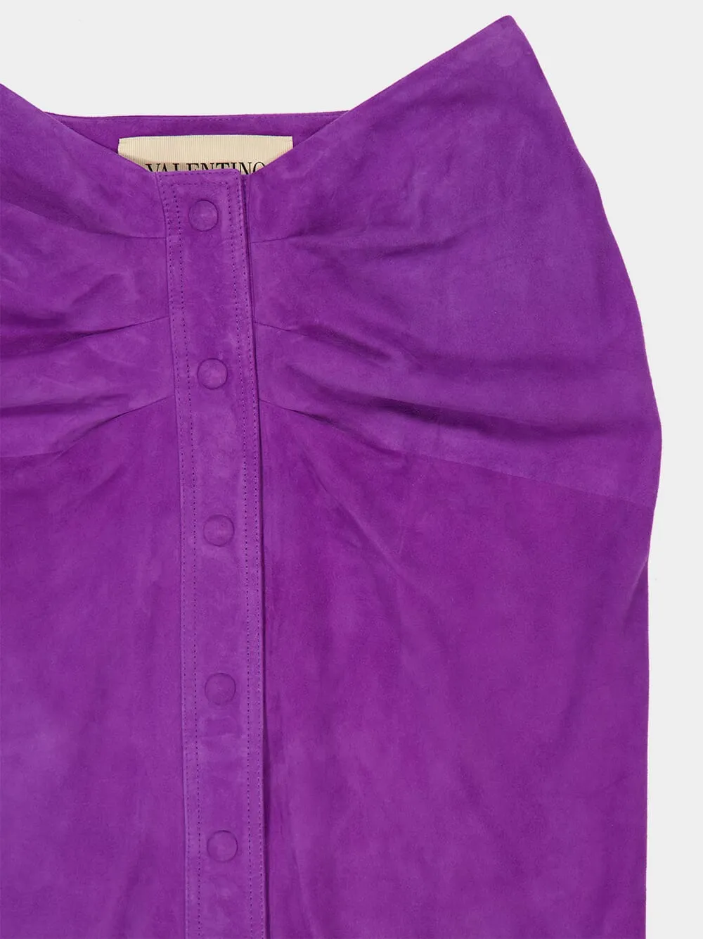 Purple Suede Skirt with Button Detail sold by Fashion Clinic product image thumbnail 5