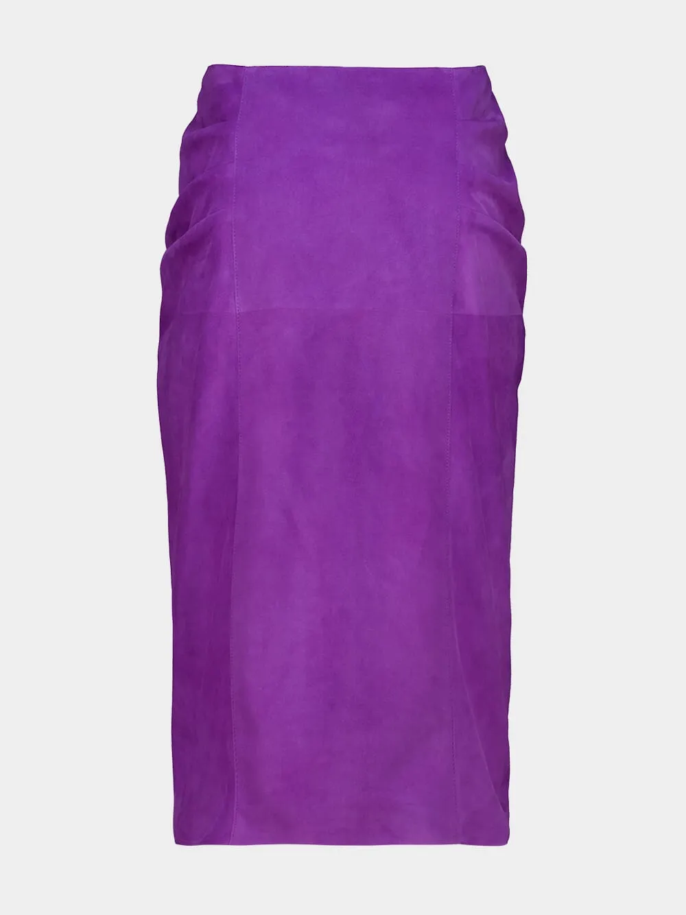 Purple Suede Skirt with Button Detail sold by Fashion Clinic product image thumbnail 3
