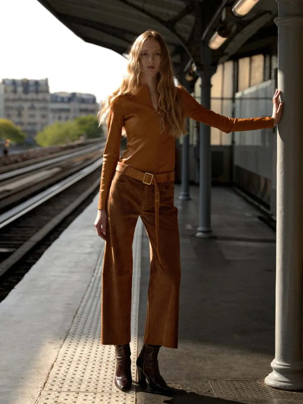 Brown Coyote Lilou Stretch Leather Pants sold by Fashion Clinic product image thumbnail 2