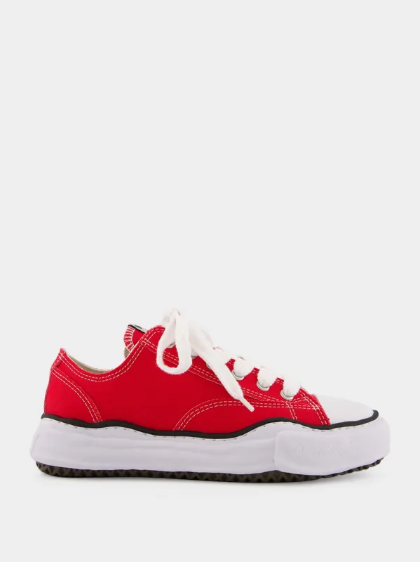 Red Peterson OG Sole Canvas Low-Top Sneakers made by Maison MIHARA YASUHIRO