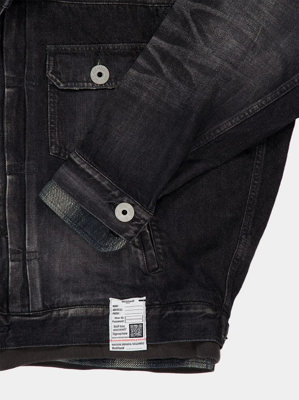 Black Triple Layered Denim Jacket sold by Fashion Clinic product image thumbnail 4