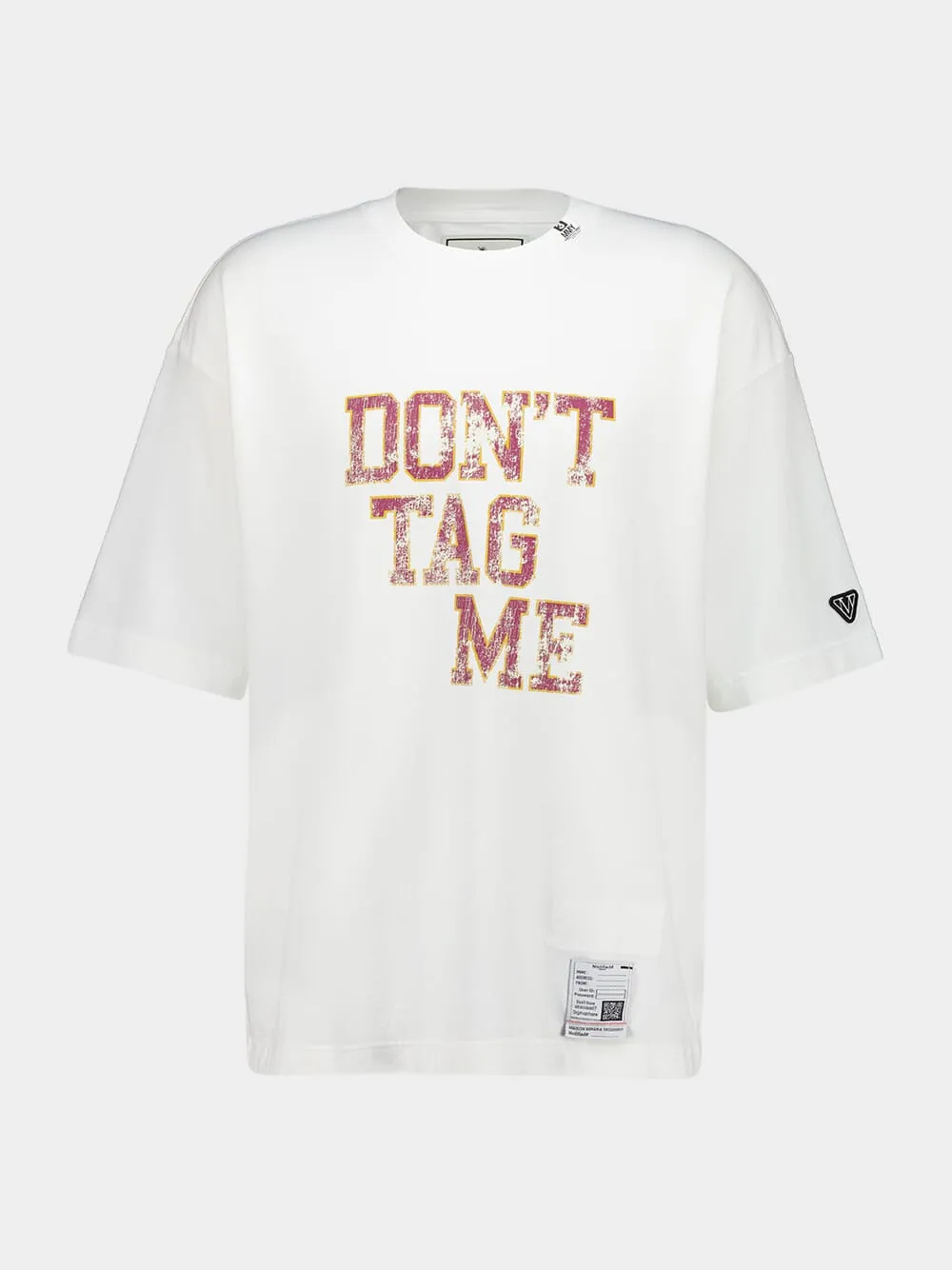 White Don’t Tag Me Printed T-Shirt sold by Fashion Clinic