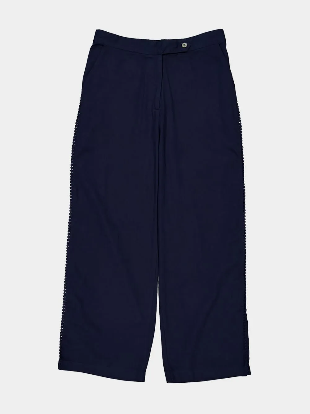 Navy Corniche Trousers sold by Fashion Clinic product image thumbnail 5