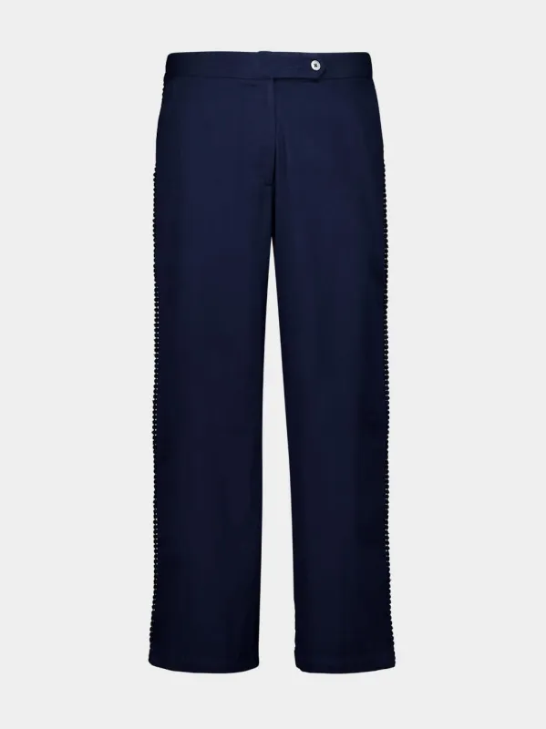 Navy Corniche Trousers made by Fashion Clinic