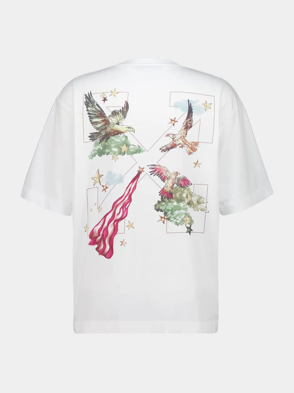 White Dream Arrow Skate Cotton T-Shirt sold by Fashion Clinic product image thumbnail 2