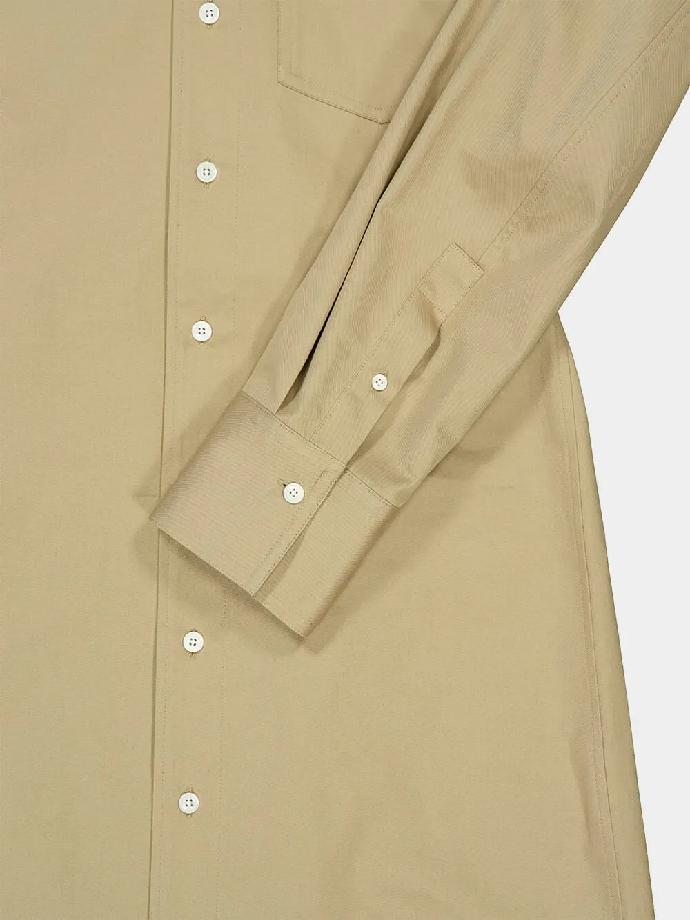Beige Cotton Fitted Shirt Dress sold by Fashion Clinic product image thumbnail 5