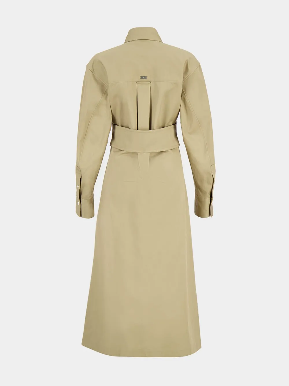 Beige Cotton Fitted Shirt Dress sold by Fashion Clinic product image thumbnail 4