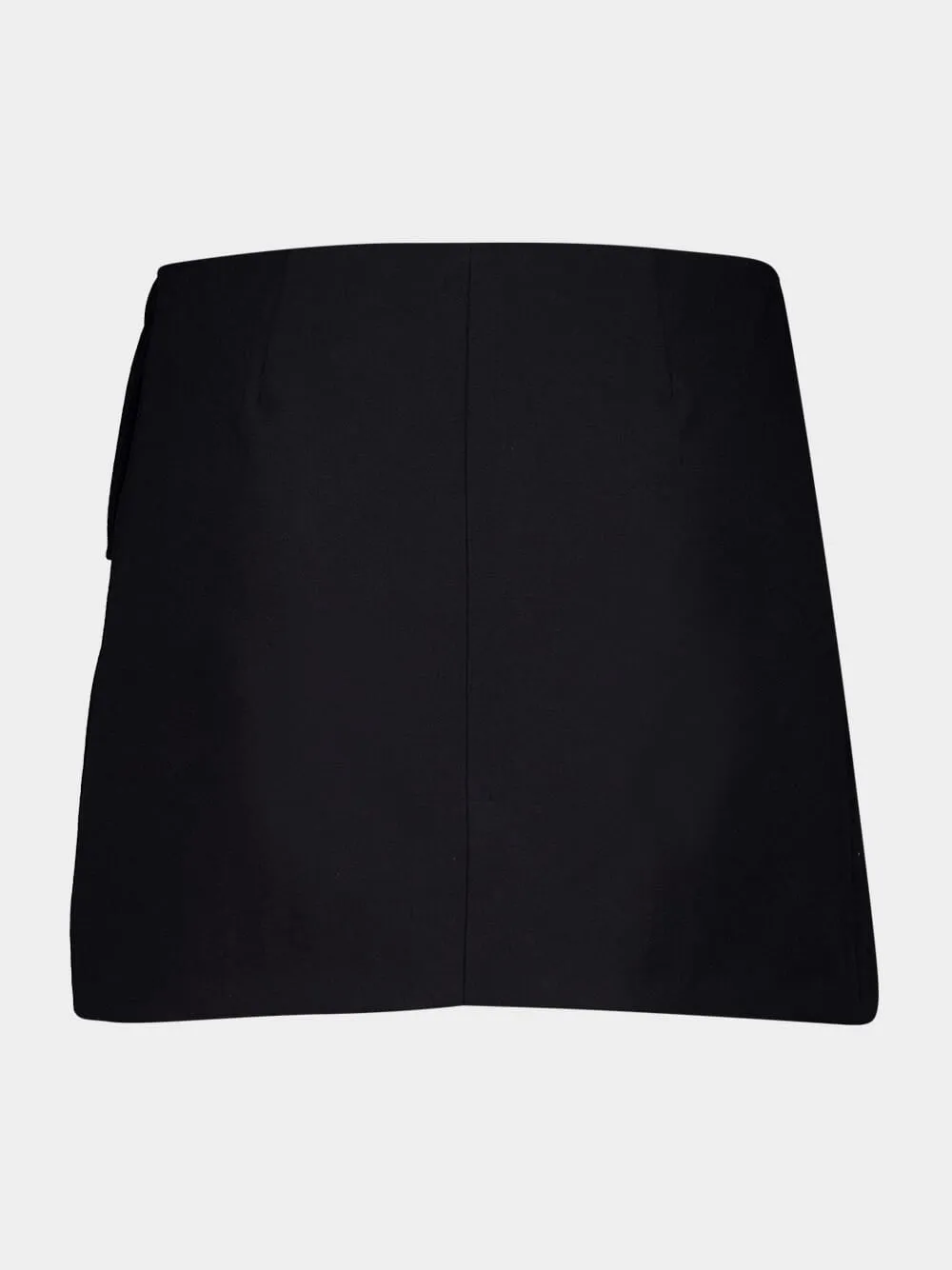 Black Wool Buckle Mini Skirt sold by Fashion Clinic product image thumbnail 3