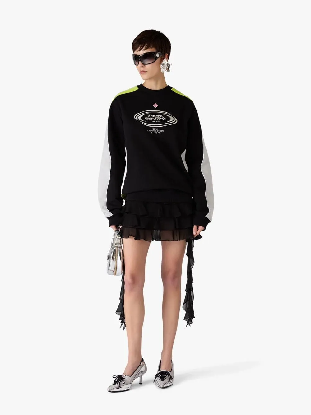 Black Colourblock Logo Sweatshirt sold by Fashion Clinic product image thumbnail 2