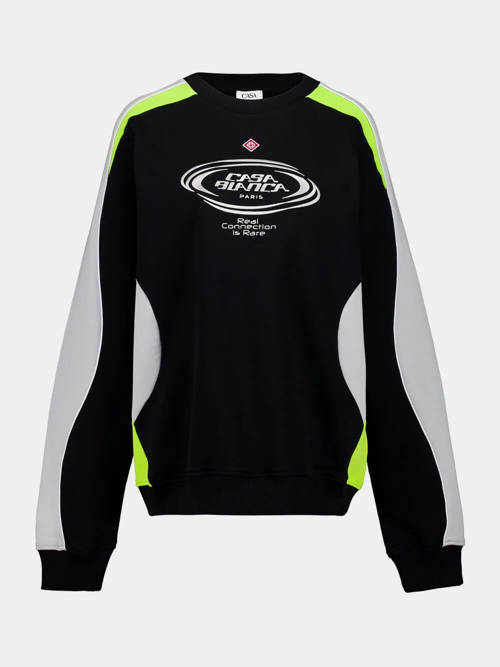 Black Colourblock Logo Sweatshirt sold by Fashion Clinic