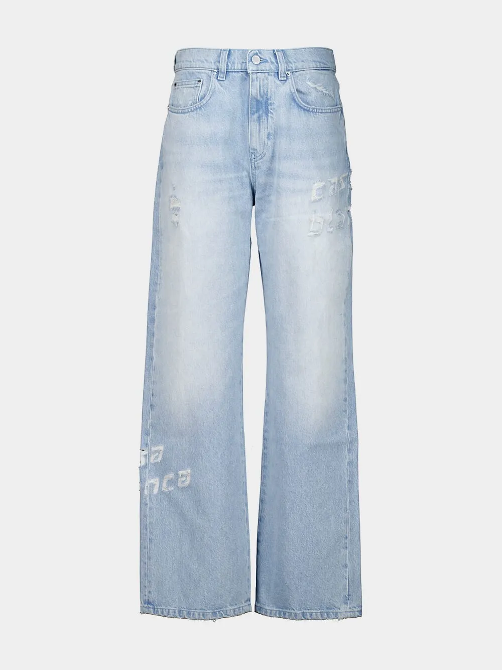 Light Wash Graffiti Straight-Leg Jeans sold by Fashion Clinic product image thumbnail 2